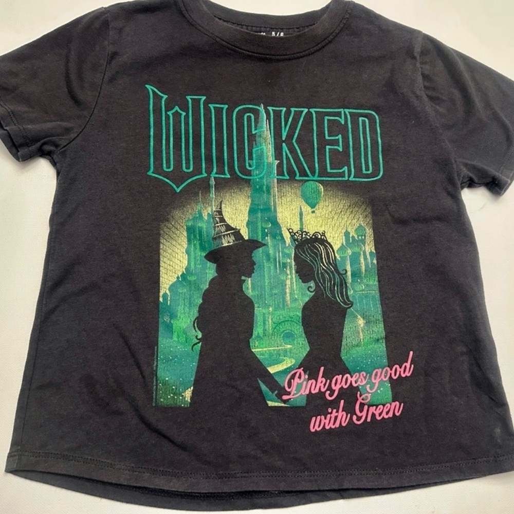 Abercrombie Kids Wicked Short Sleeve Tee - Black with Green & Pink Print